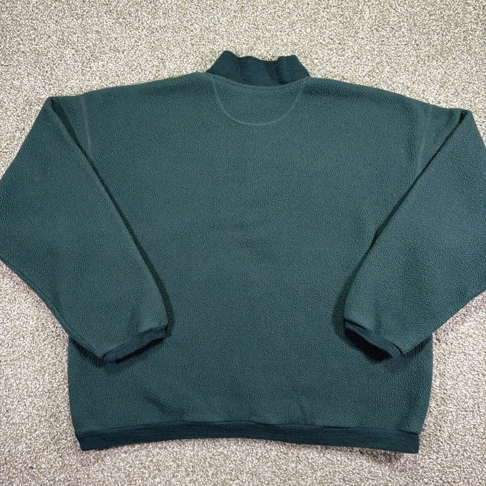 Vintage Columbia Pullover 1/4 Button Fleece Pine Green USA Made Size XL Classic